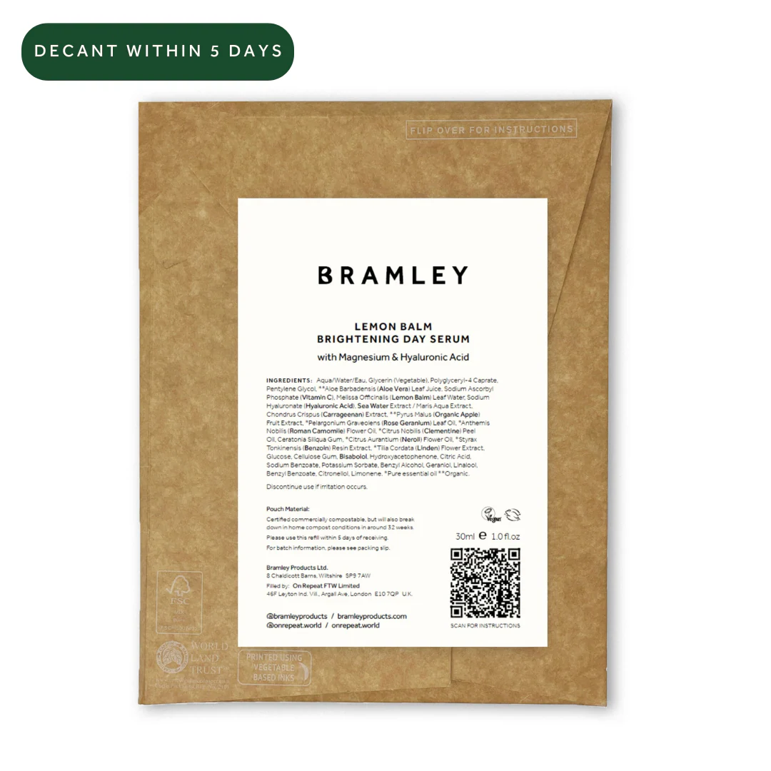 Lemon Balm Brightening Day Serum Compostable Refill Pouch
