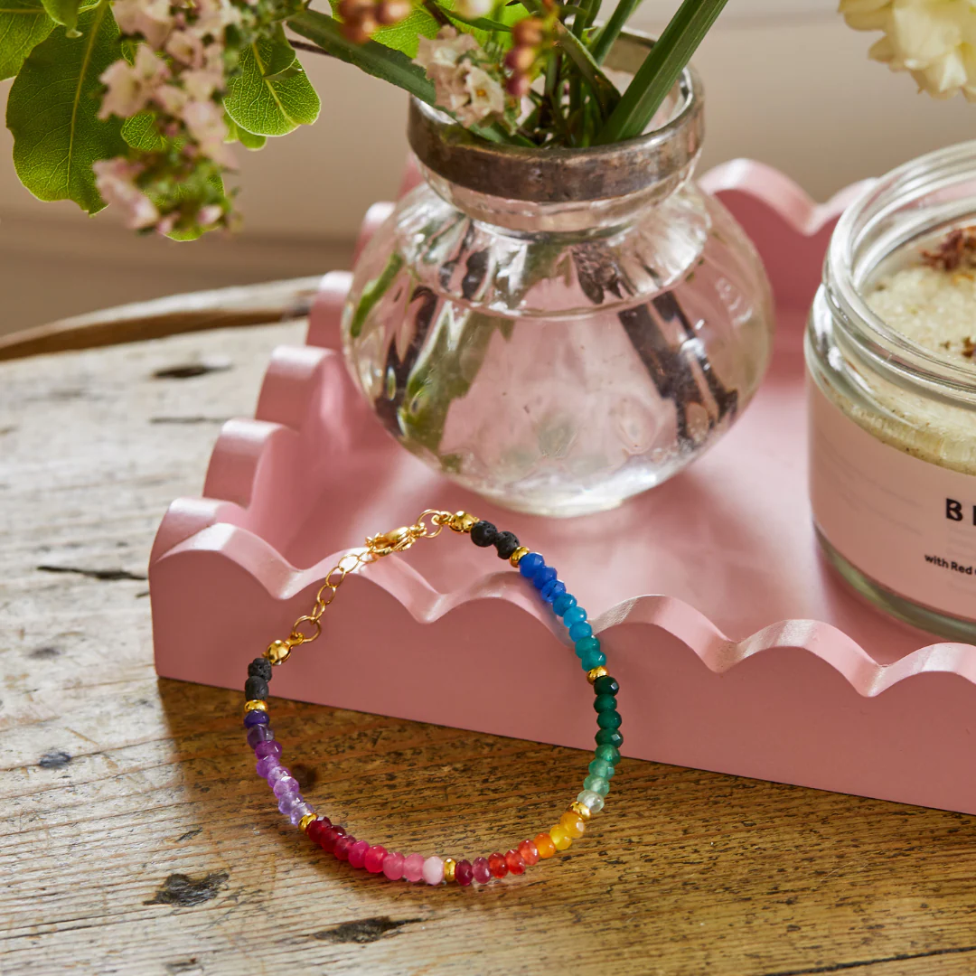 Rock & Soul X Bramley Mixed Gemstone Rainbow Bracelet